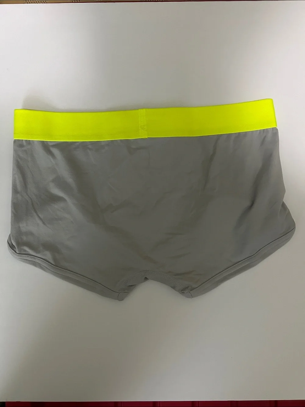 Men’s Garçon Model Grey Boxer Briefs with Neon Yellow Waistband